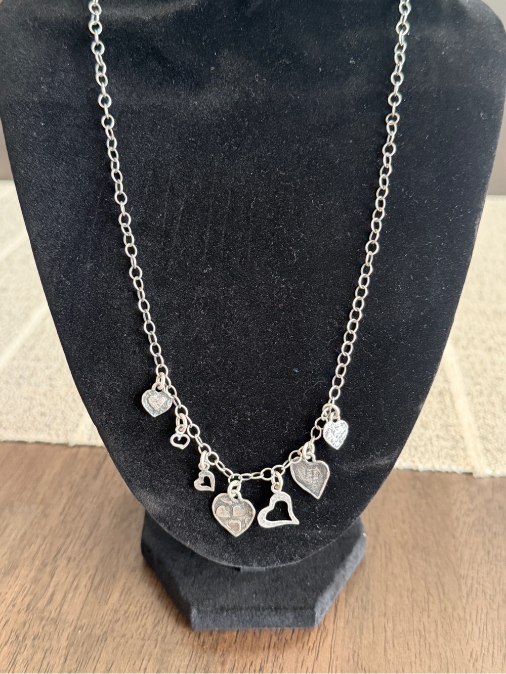 Retired Silpada N1441 Dangling Hearts .925 Silver Necklace